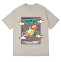 Beige t-shirt with a cartoon dragon design and 'Pokémon' text on a white background