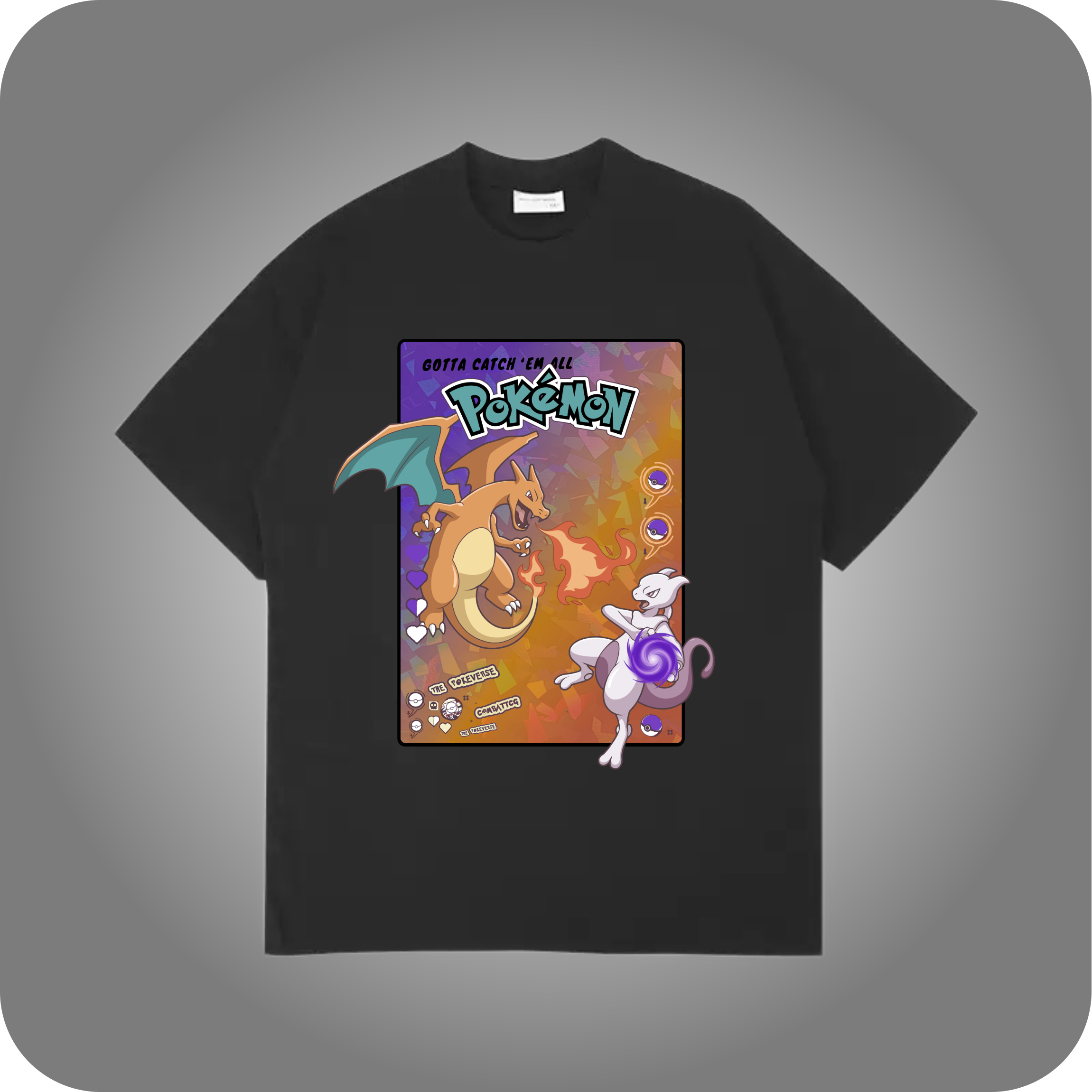 Charazard Vs. Mewtwo - Pokemon T-shirt